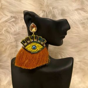 Eye tassel earrings NWOT